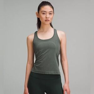 lululemon Swiftly Tech Racerback Tank 2.0 Race Length, grey eucalyptus/sz4, NWT